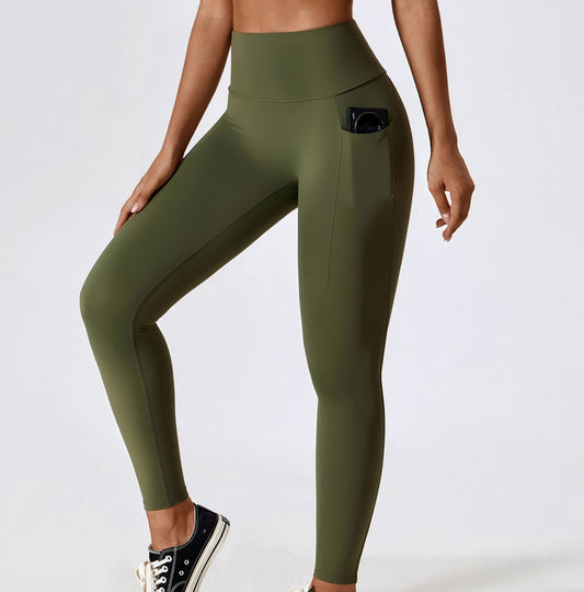 WD Army Green - Women 7/8 Pocketed Leggings